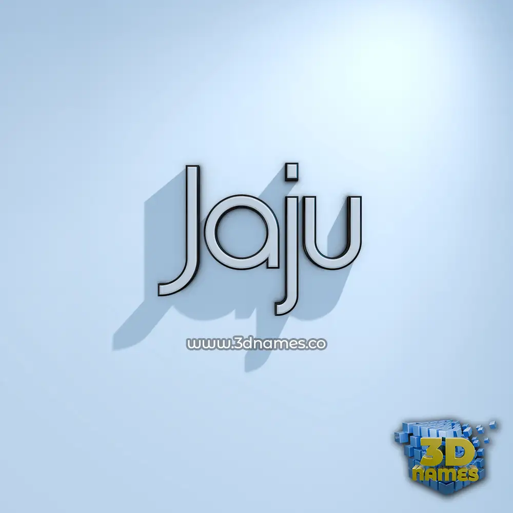 jaju in White Logo Cold style - 3D name wallpaper