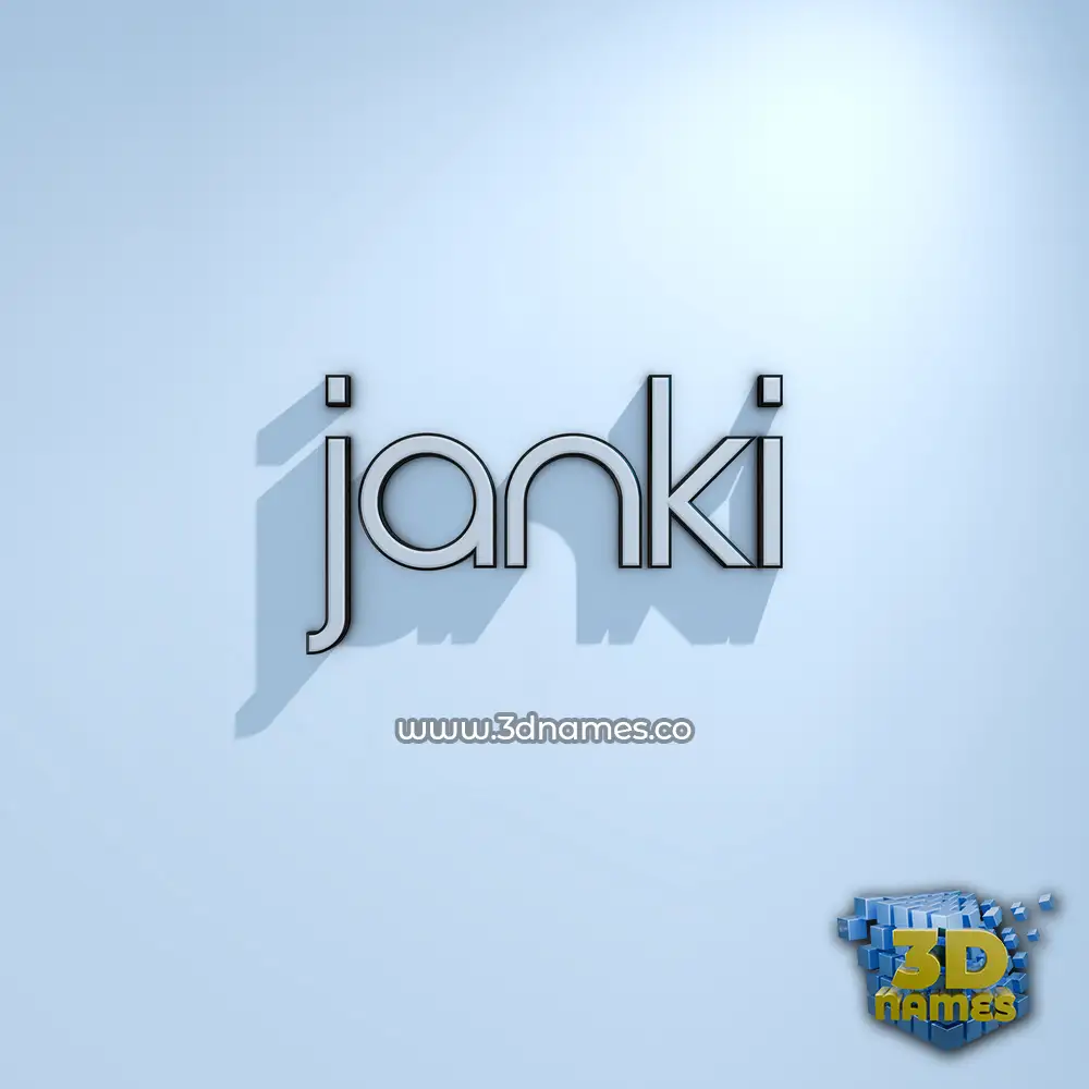 janki in White Logo Cold style - 3D name wallpaper
