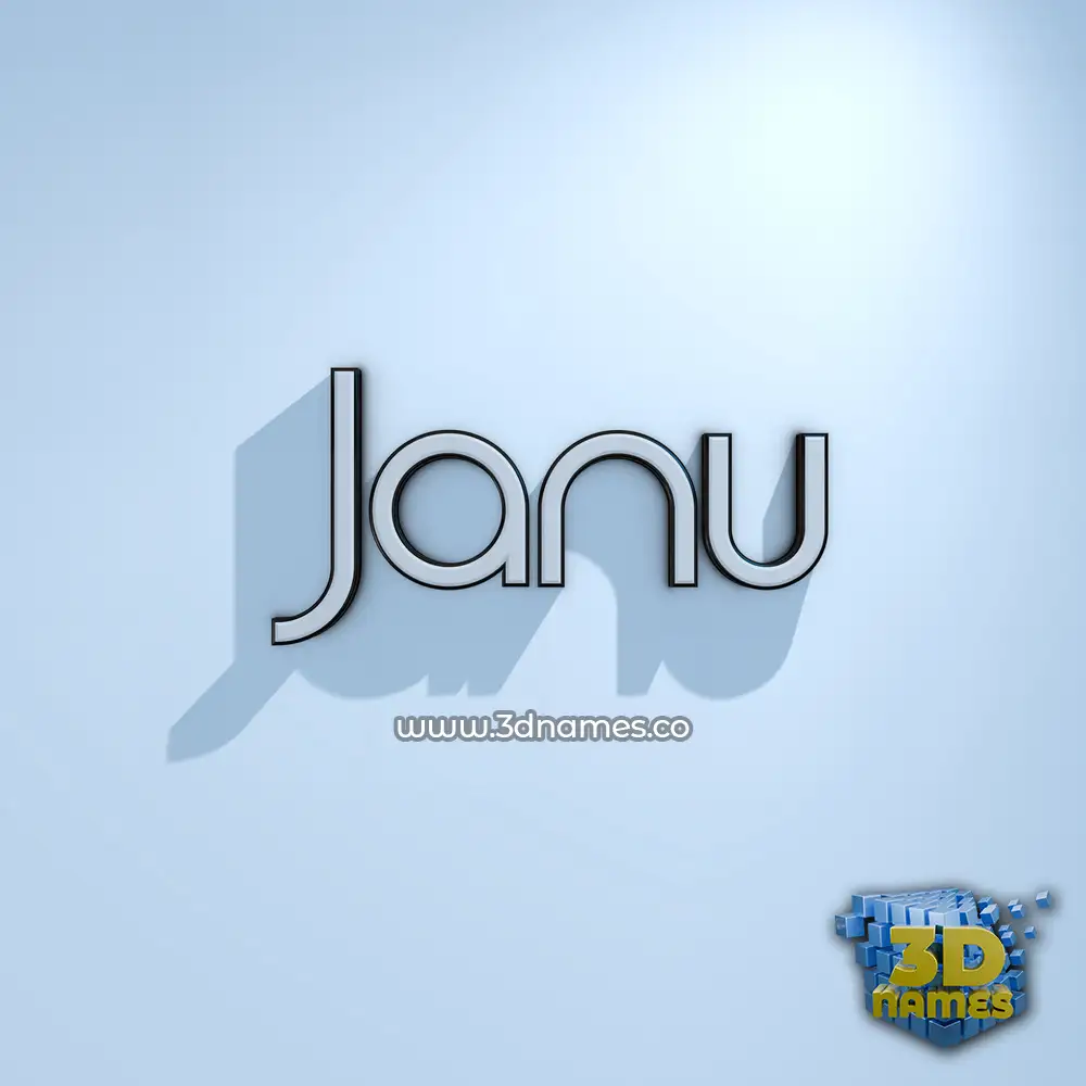 janu in White Logo Cold style - 3D name wallpaper