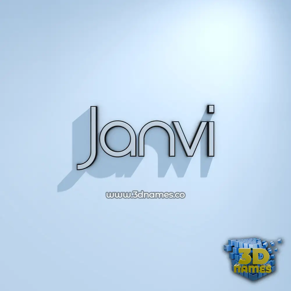janvi in White Logo Cold style - 3D name wallpaper