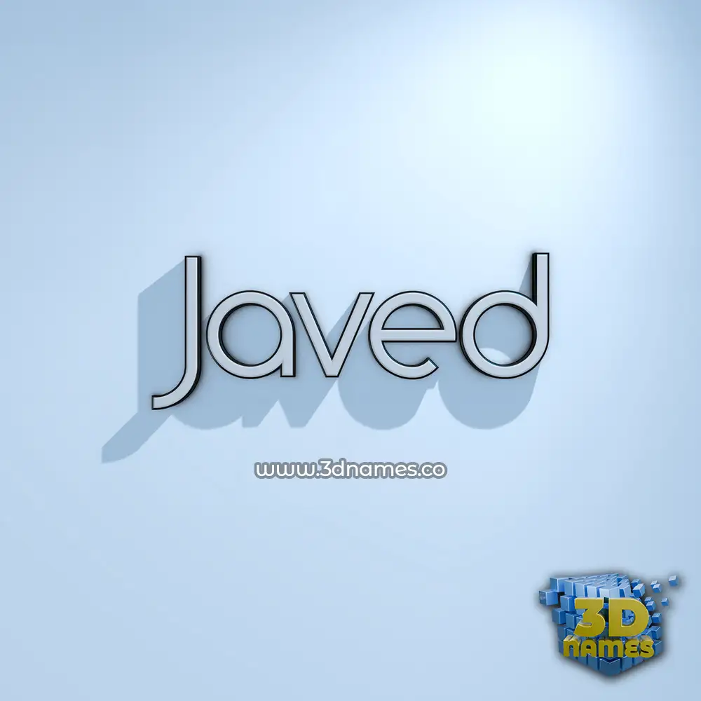 javed in White Logo Cold style - 3D name wallpaper