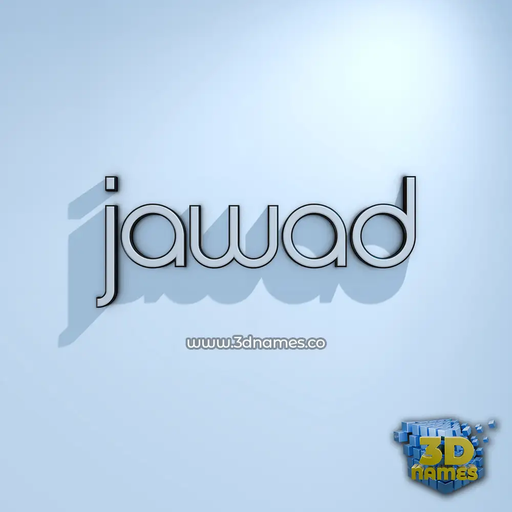 jawad in White Logo Cold style - 3D name wallpaper
