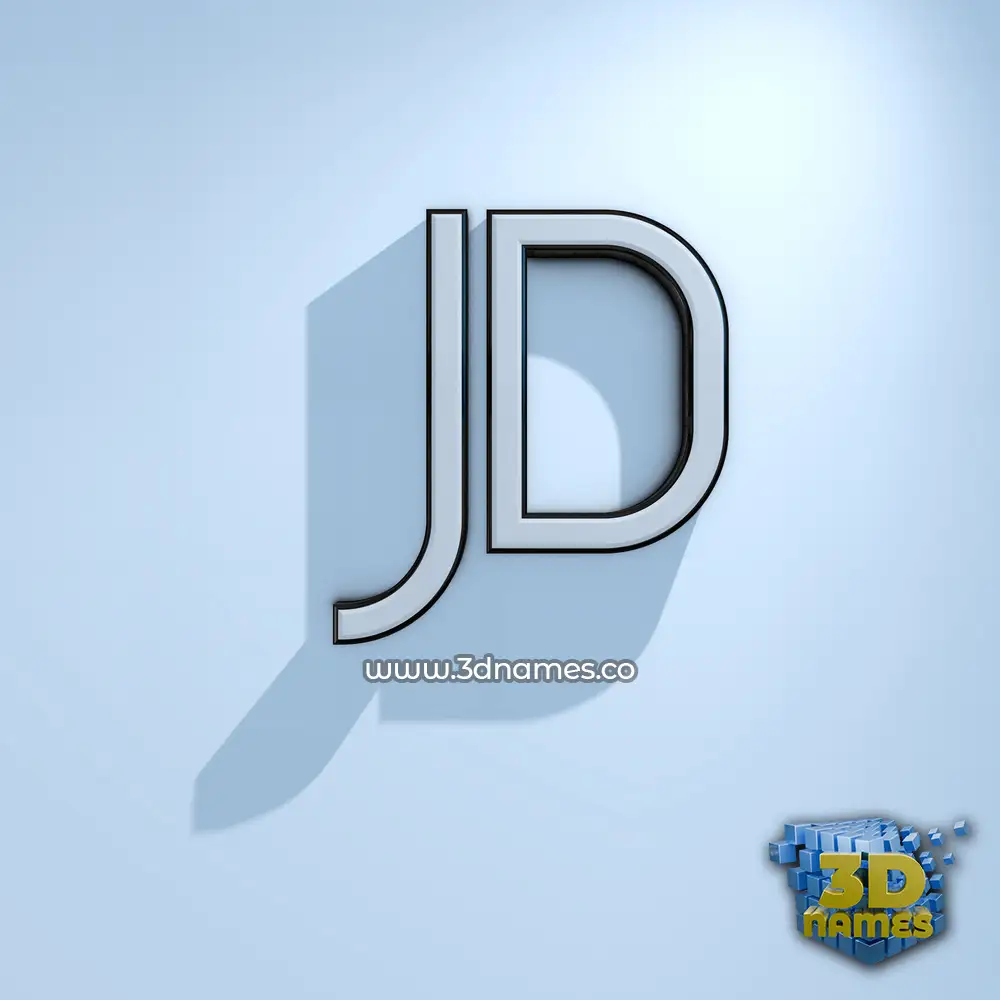 jd in White Logo Cold style - 3D name wallpaper