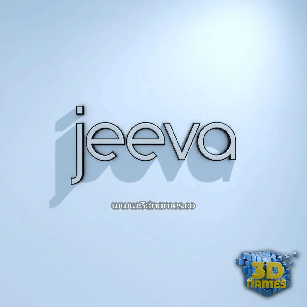 jeeva in White Logo Cold style - 3D name wallpaper