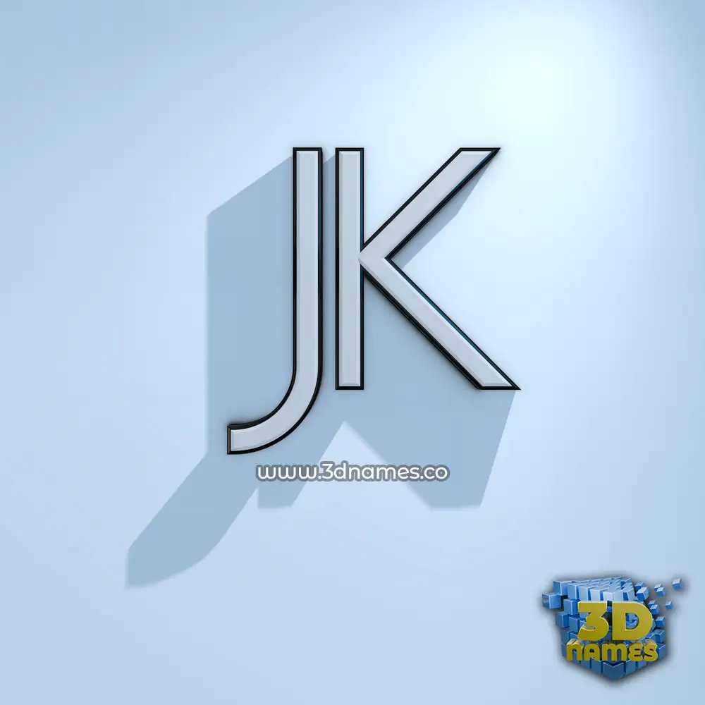 jk in White Logo Cold style - 3D name wallpaper
