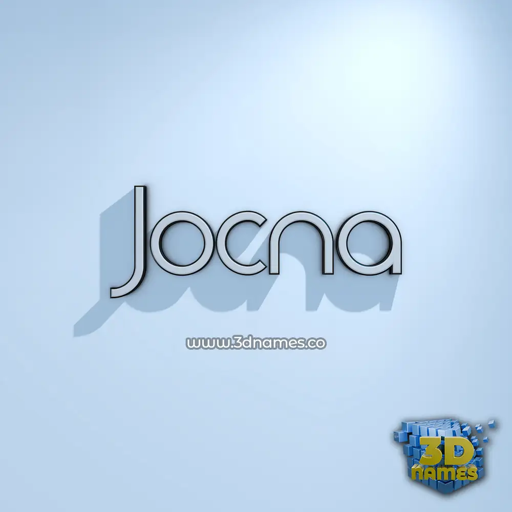 jocna in White Logo Cold style - 3D name wallpaper