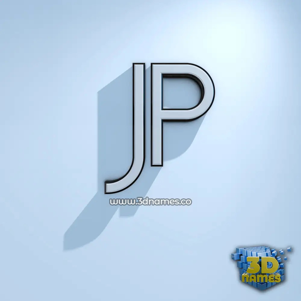 jp in White Logo Cold style - 3D name wallpaper