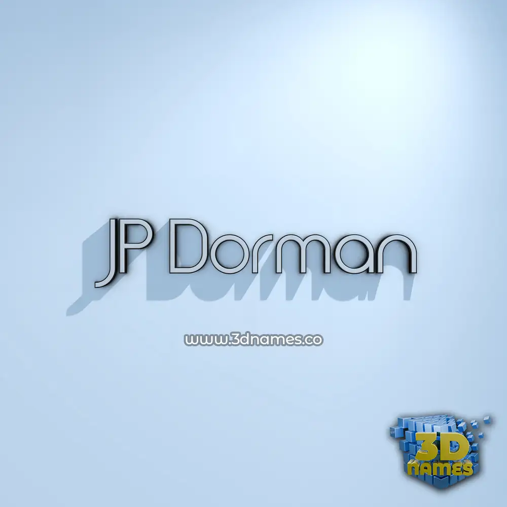 jp dorman in White Logo Cold style - 3D name wallpaper
