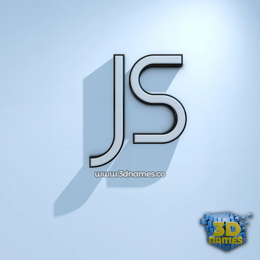 js in White Logo Cold style - 3D name wallpaper