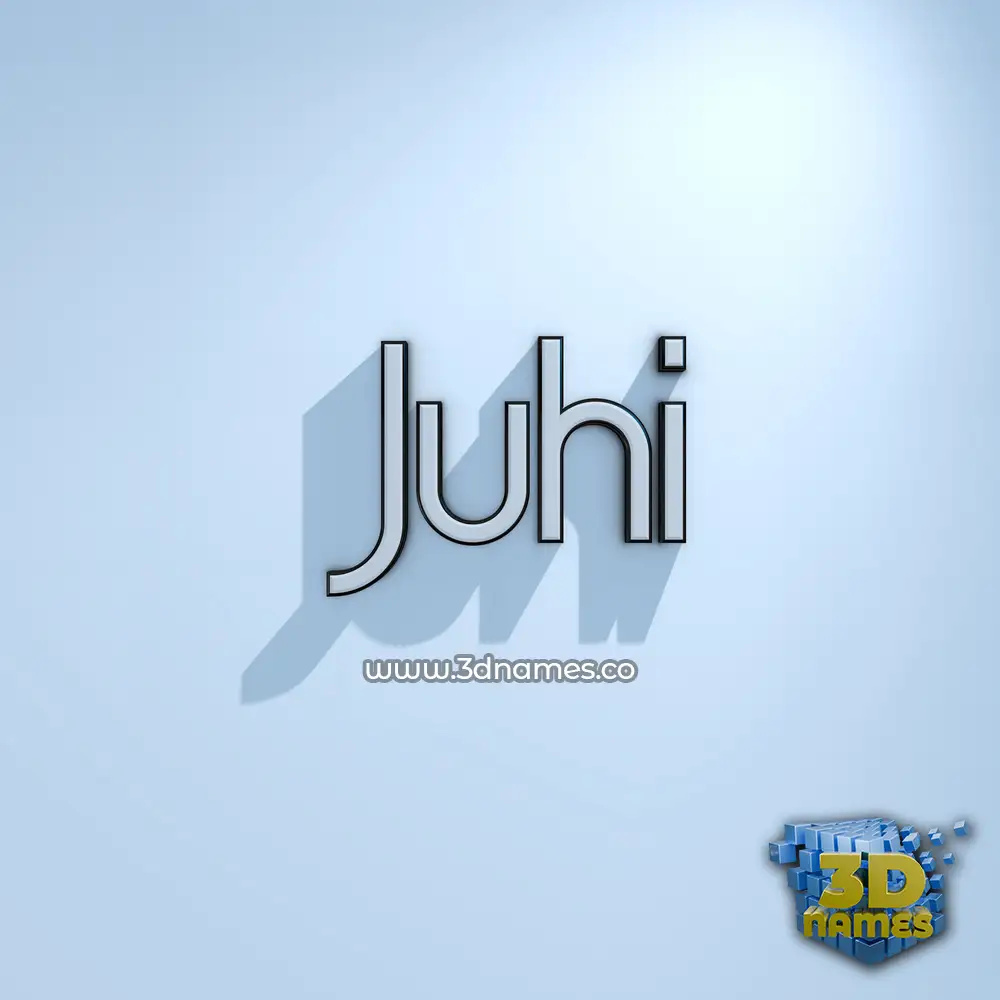 juhi in White Logo Cold style - 3D name wallpaper