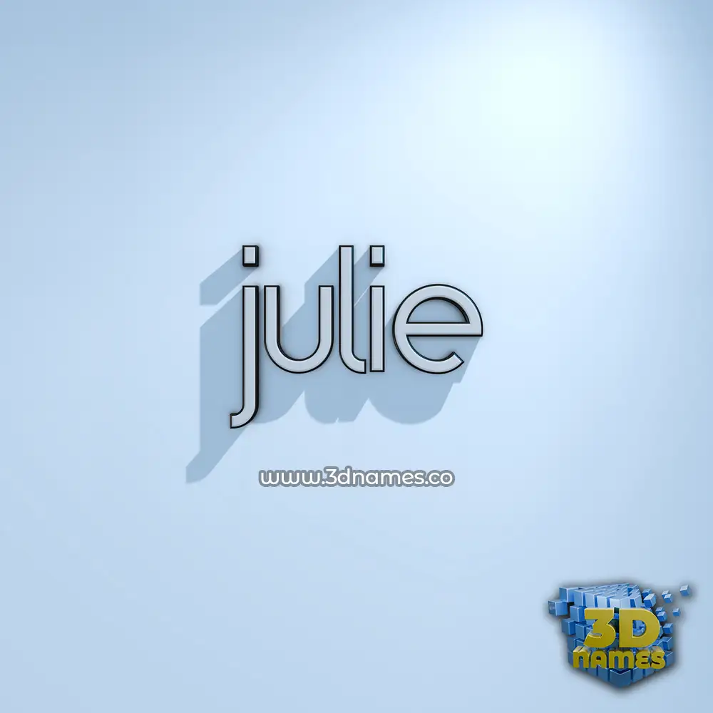 julie in White Logo Cold style - 3D name wallpaper