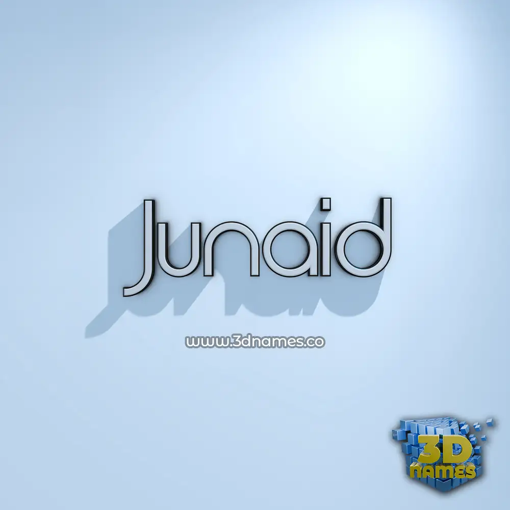 junaid in White Logo Cold style - 3D name wallpaper