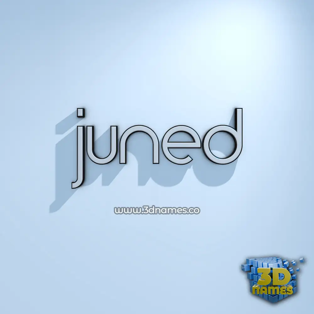 juned in White Logo Cold style - 3D name wallpaper
