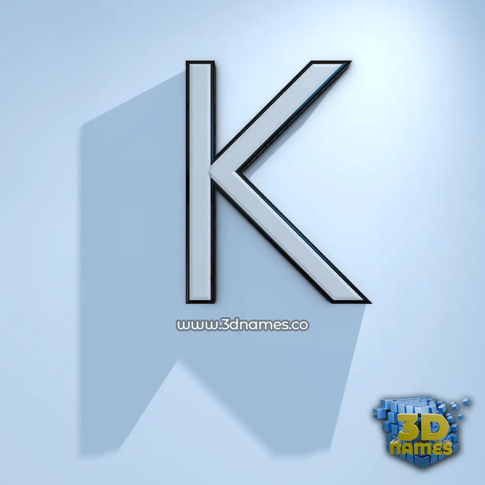 k in White Logo Cold style - 3D name wallpaper