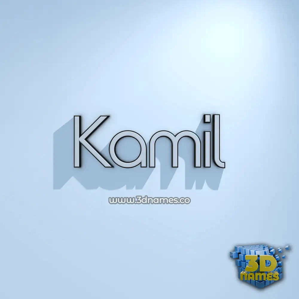 kamil in White Logo Cold style - 3D name wallpaper
