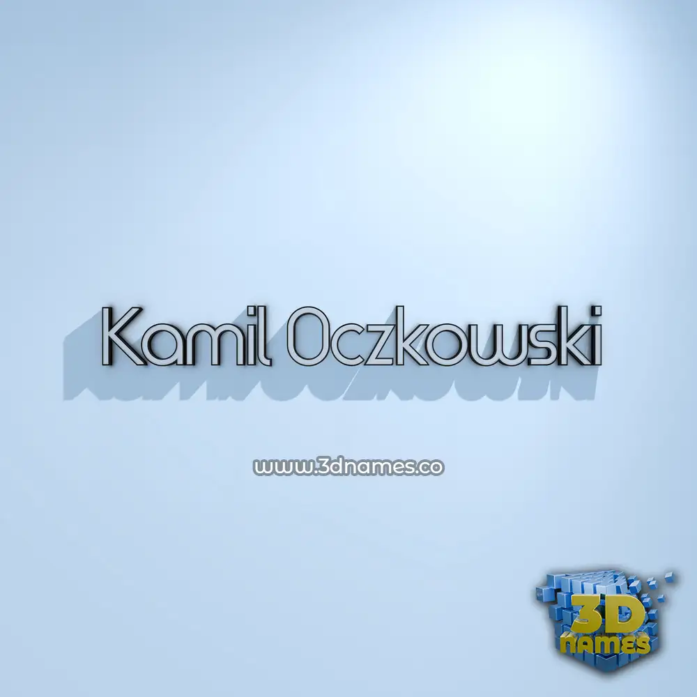 kamil oczkowski in White Logo Cold style - 3D name wallpaper