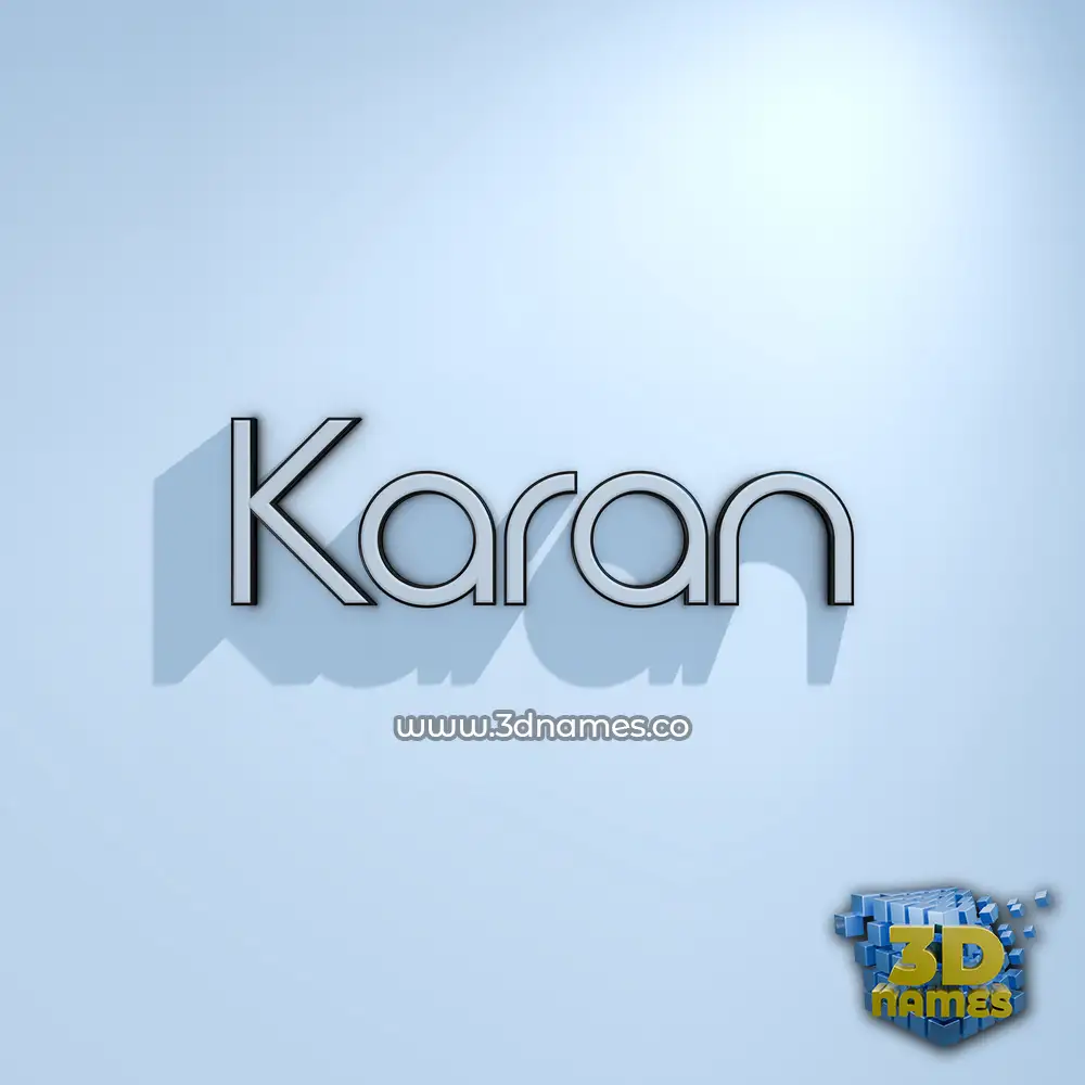 karan in White Logo Cold style - 3D name wallpaper