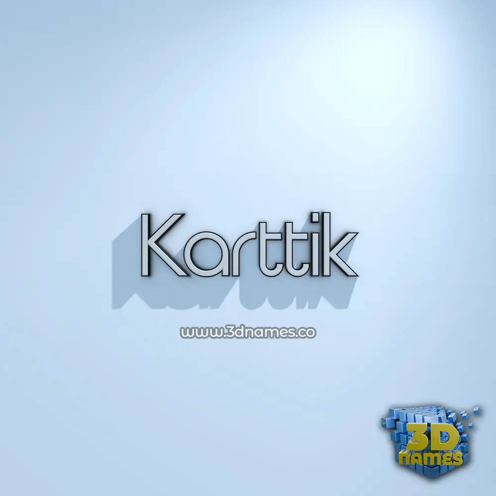 karttik in White Logo Cold style - 3D name wallpaper