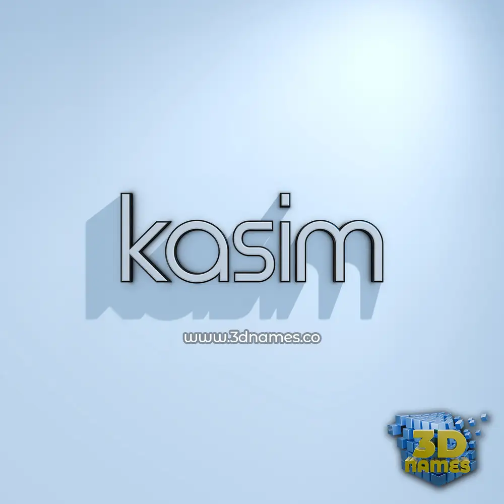 kasim in White Logo Cold style - 3D name wallpaper