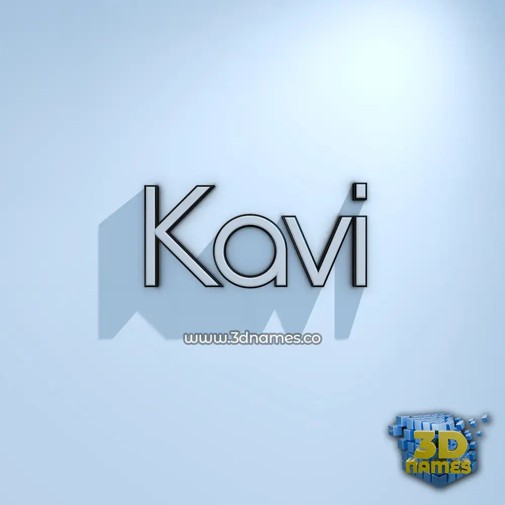 kavi in White Logo Cold style - 3D name wallpaper