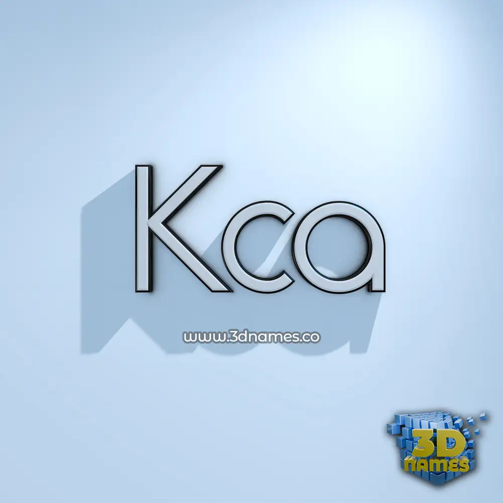 kca in White Logo Cold style - 3D name wallpaper