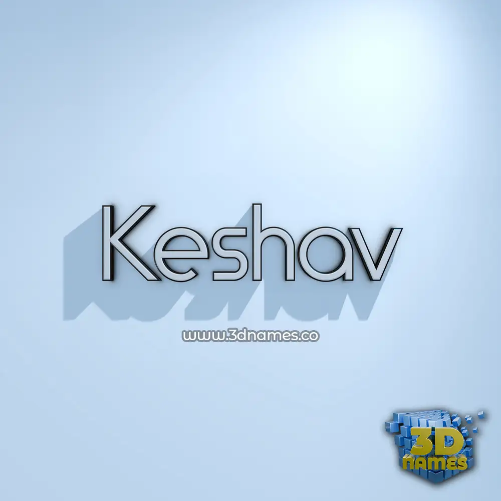 keshav in White Logo Cold style - 3D name wallpaper