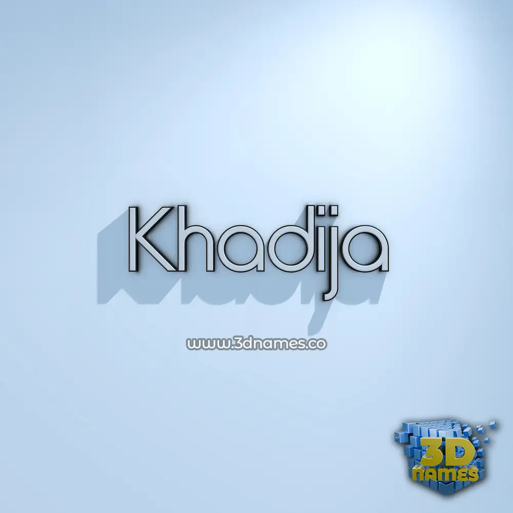 khadija in White Logo Cold style - 3D name wallpaper