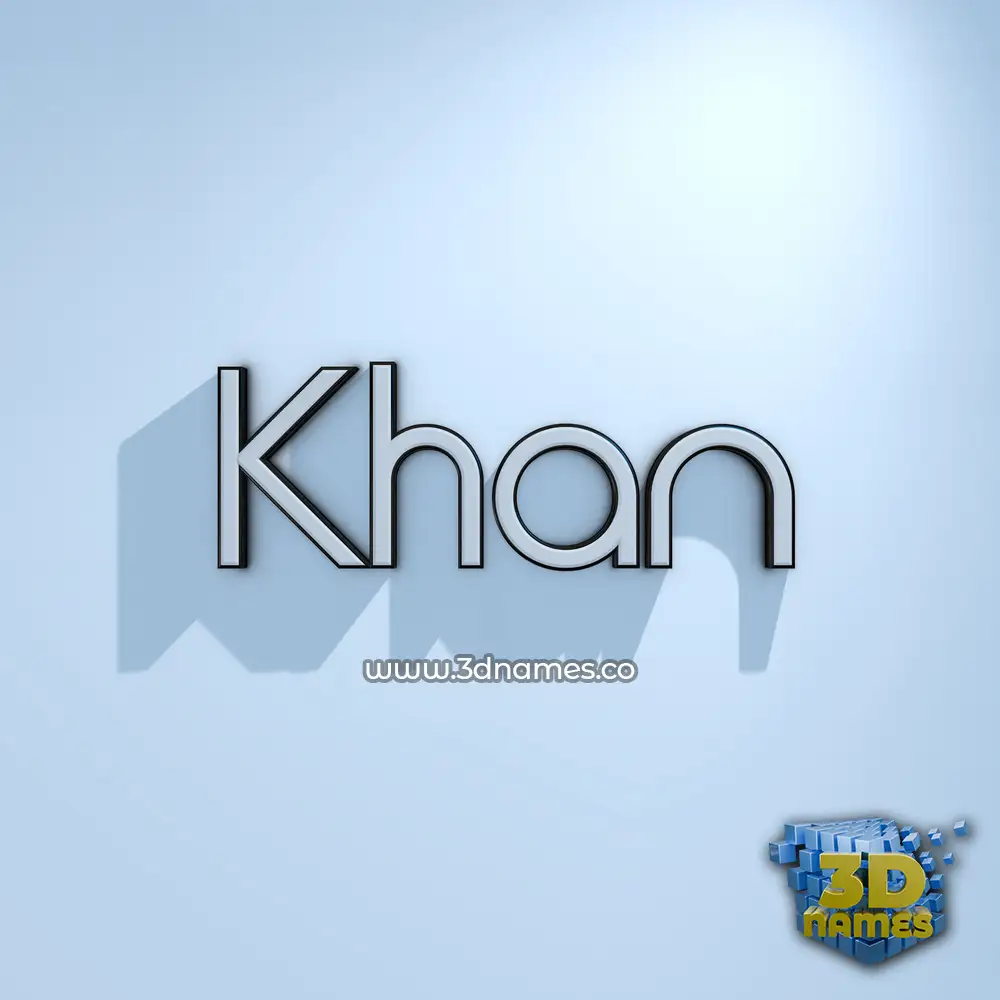 khan in White Logo Cold style - 3D name wallpaper