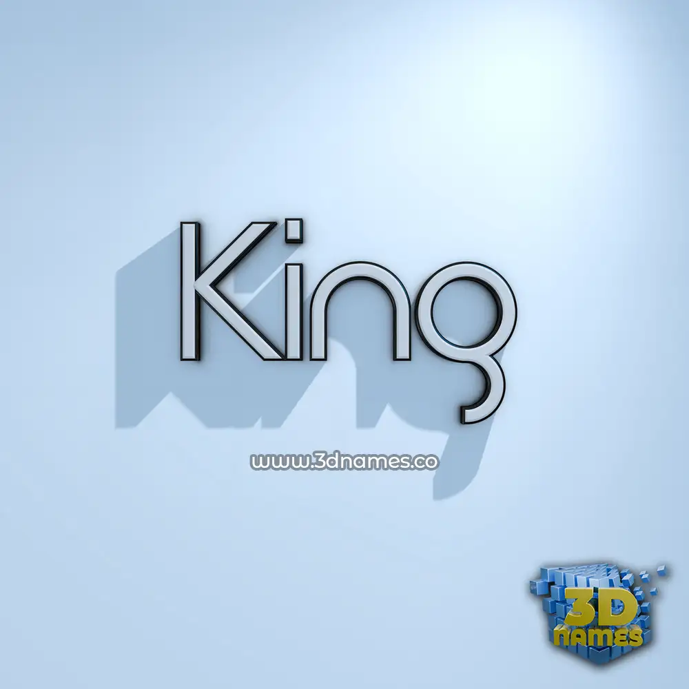 king in White Logo Cold style - 3D name wallpaper
