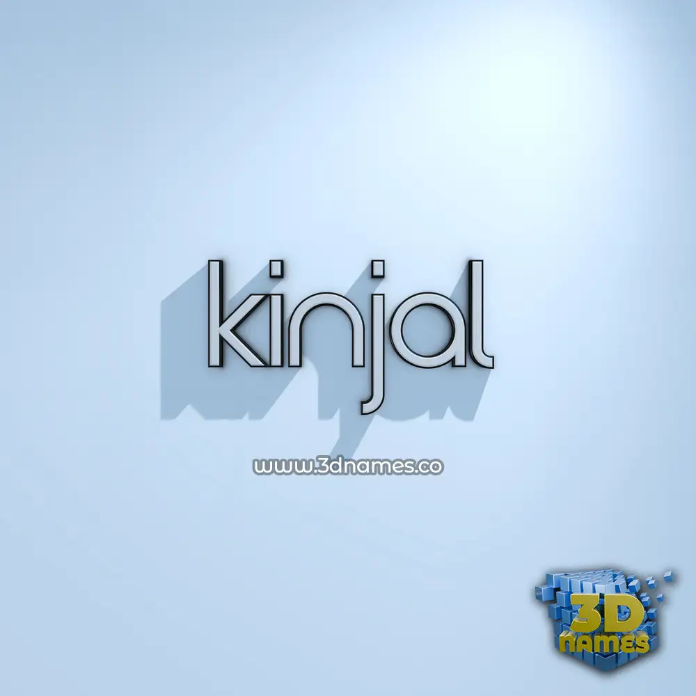 kinjal in White Logo Cold style - 3D name wallpaper