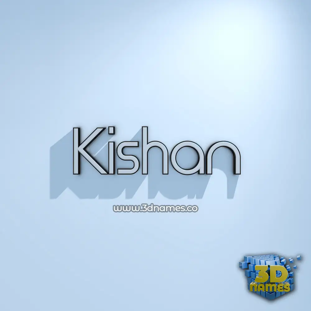kishan in White Logo Cold style - 3D name wallpaper