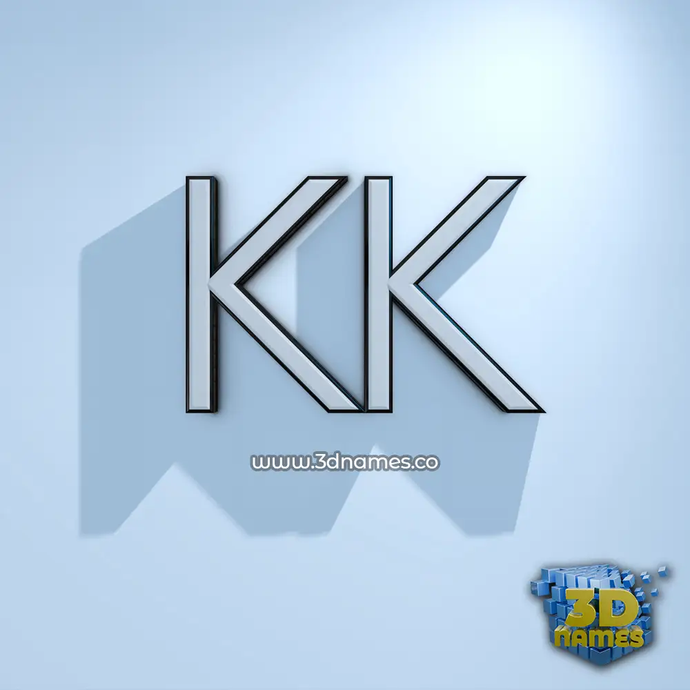 kk in White Logo Cold style - 3D name wallpaper