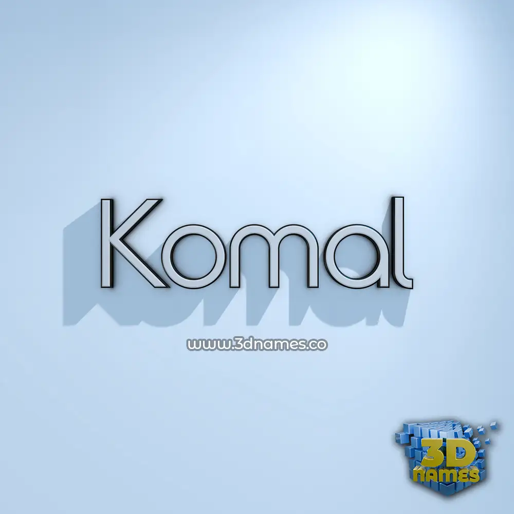 komal in White Logo Cold style - 3D name wallpaper