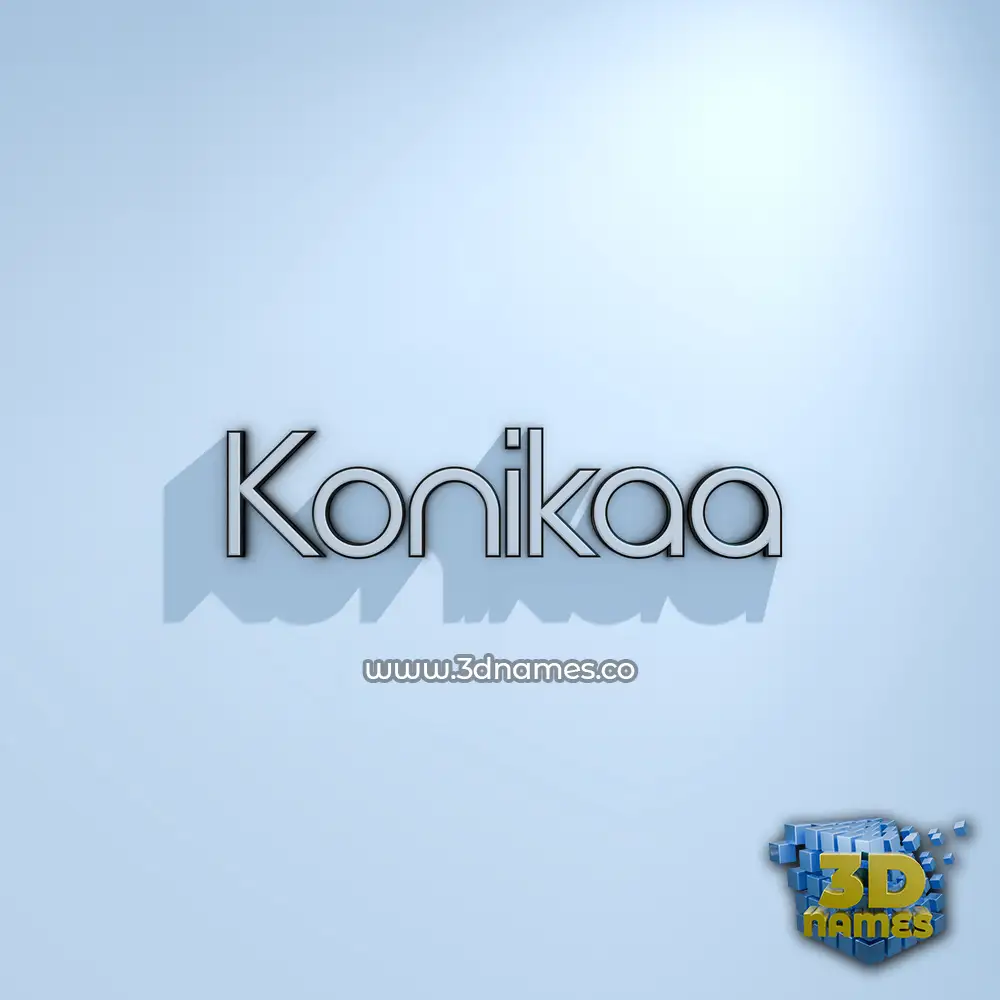 konikaa in White Logo Cold style - 3D name wallpaper