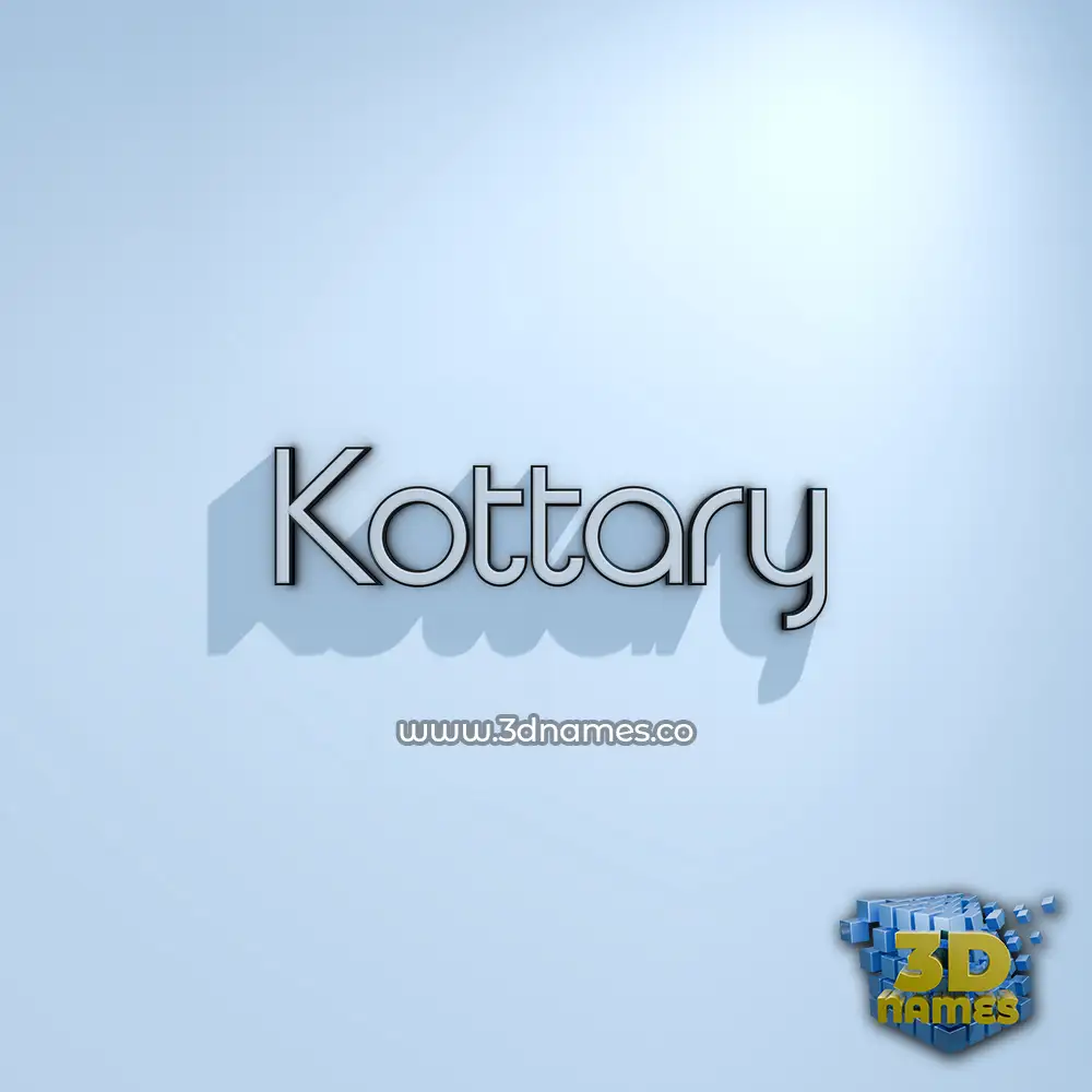 kottary in White Logo Cold style - 3D name wallpaper