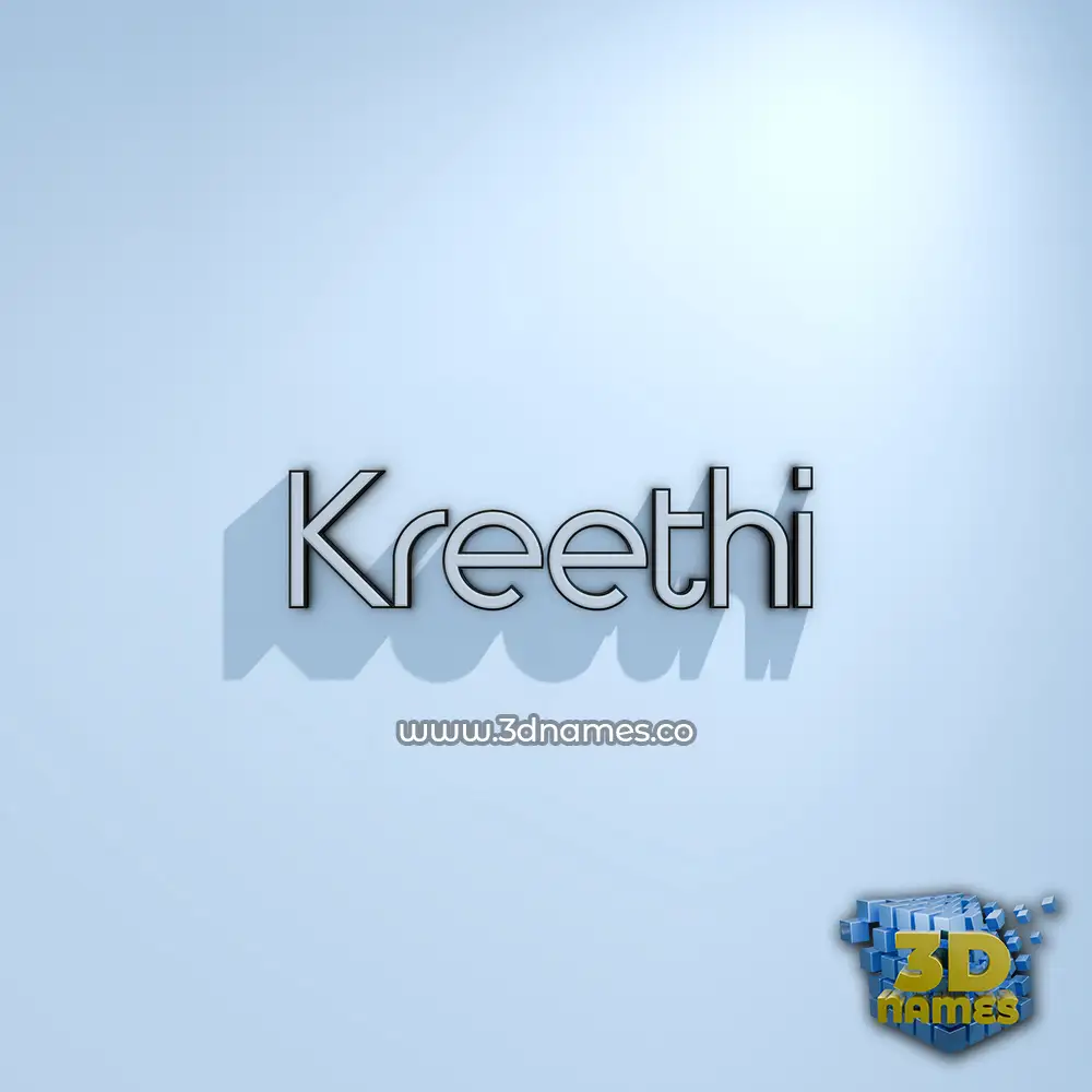 kreethi in White Logo Cold style - 3D name wallpaper