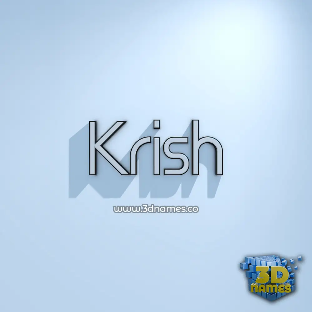 krish in White Logo Cold style - 3D name wallpaper