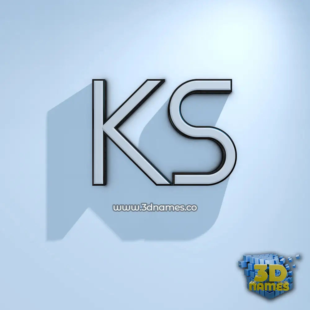 ks in White Logo Cold style - 3D name wallpaper