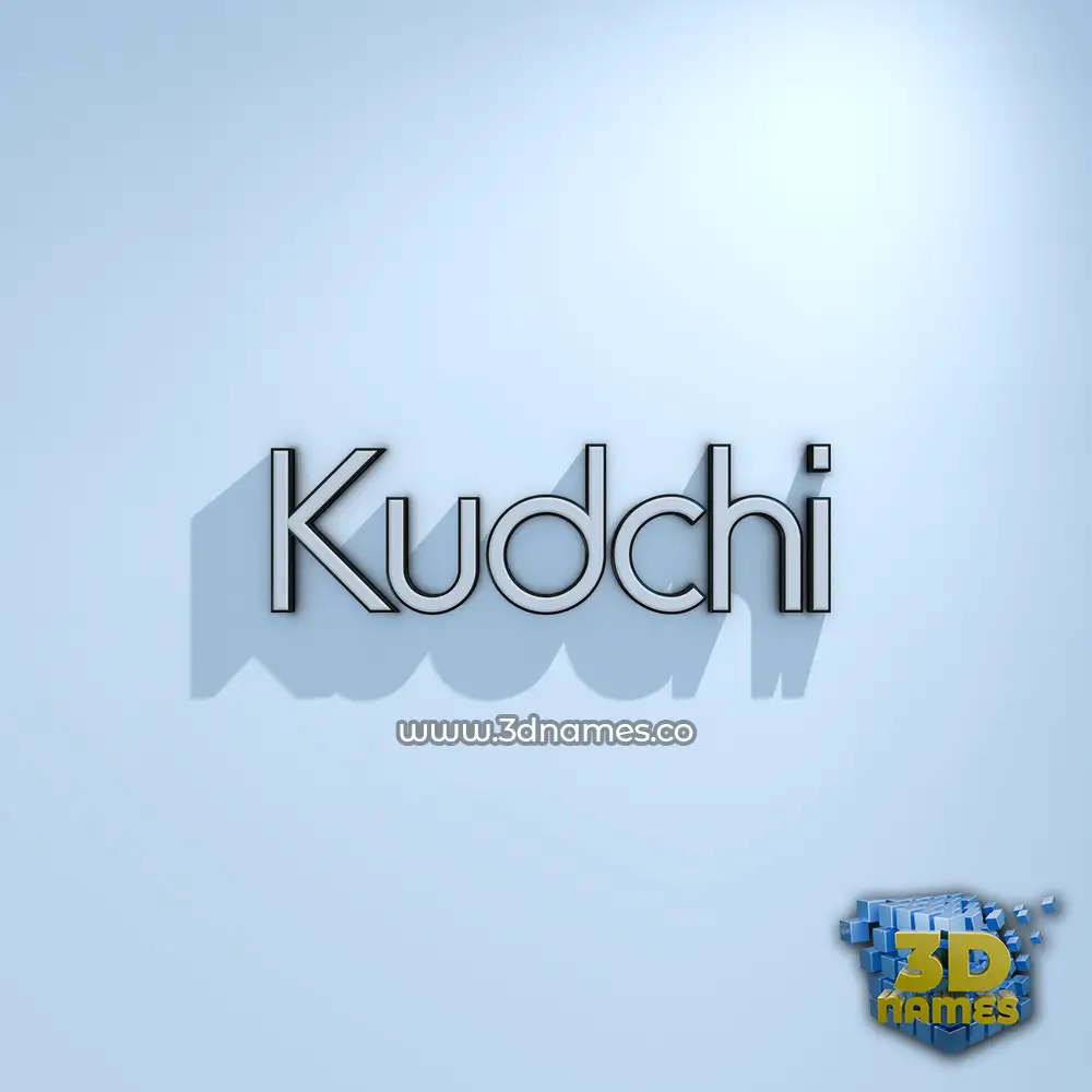 kudchi in White Logo Cold style - 3D name wallpaper