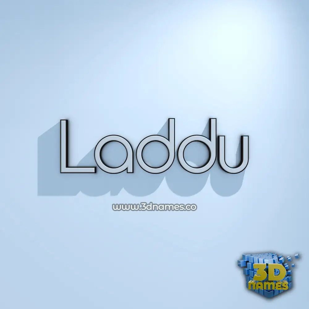 laddu in White Logo Cold style - 3D name wallpaper
