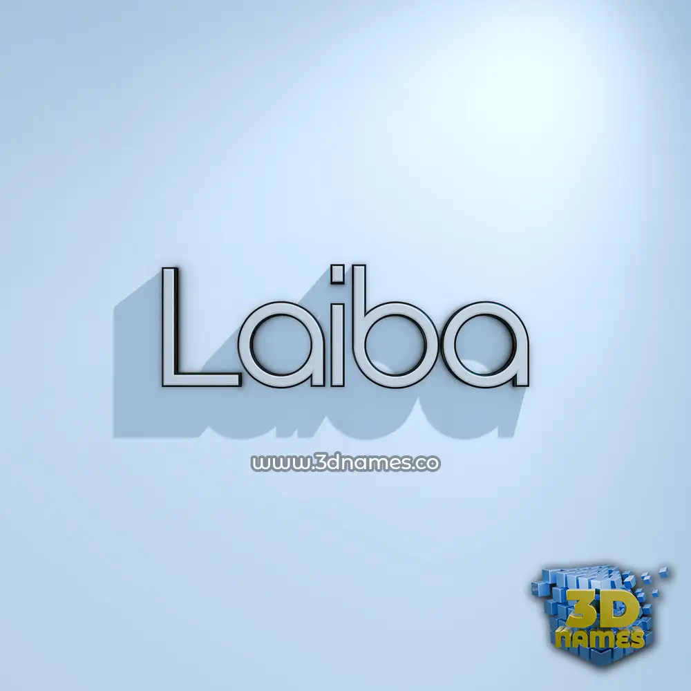 laiba in White Logo Cold style - 3D name wallpaper