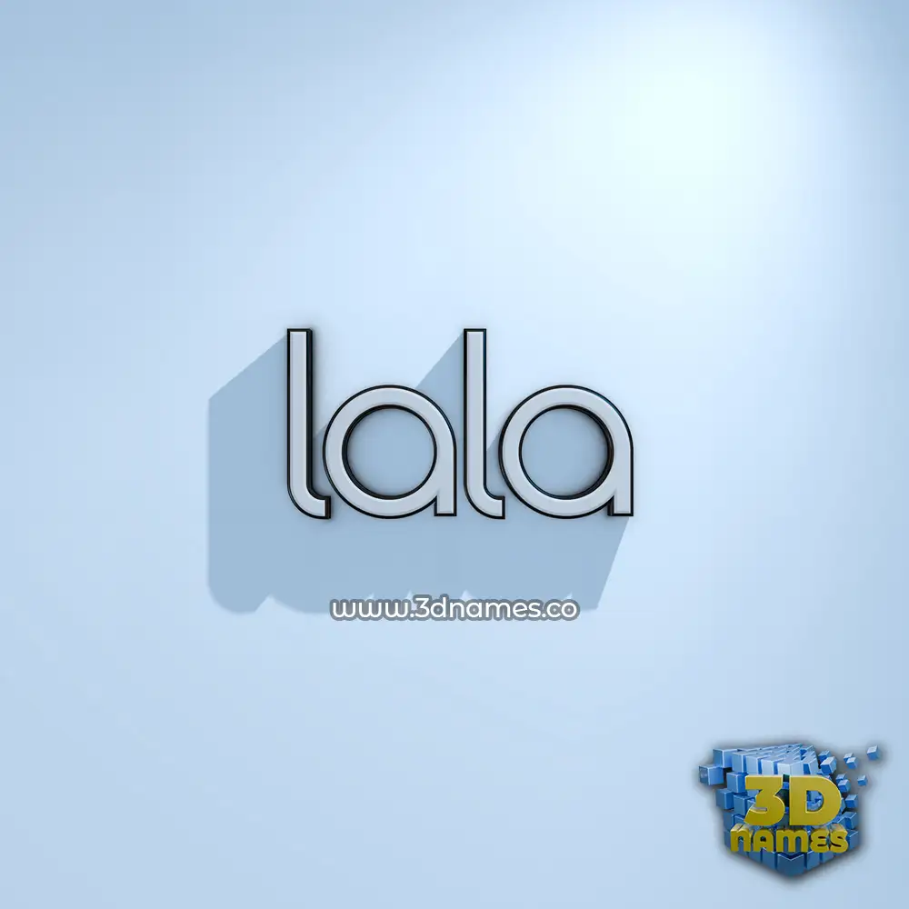 lala in White Logo Cold style - 3D name wallpaper