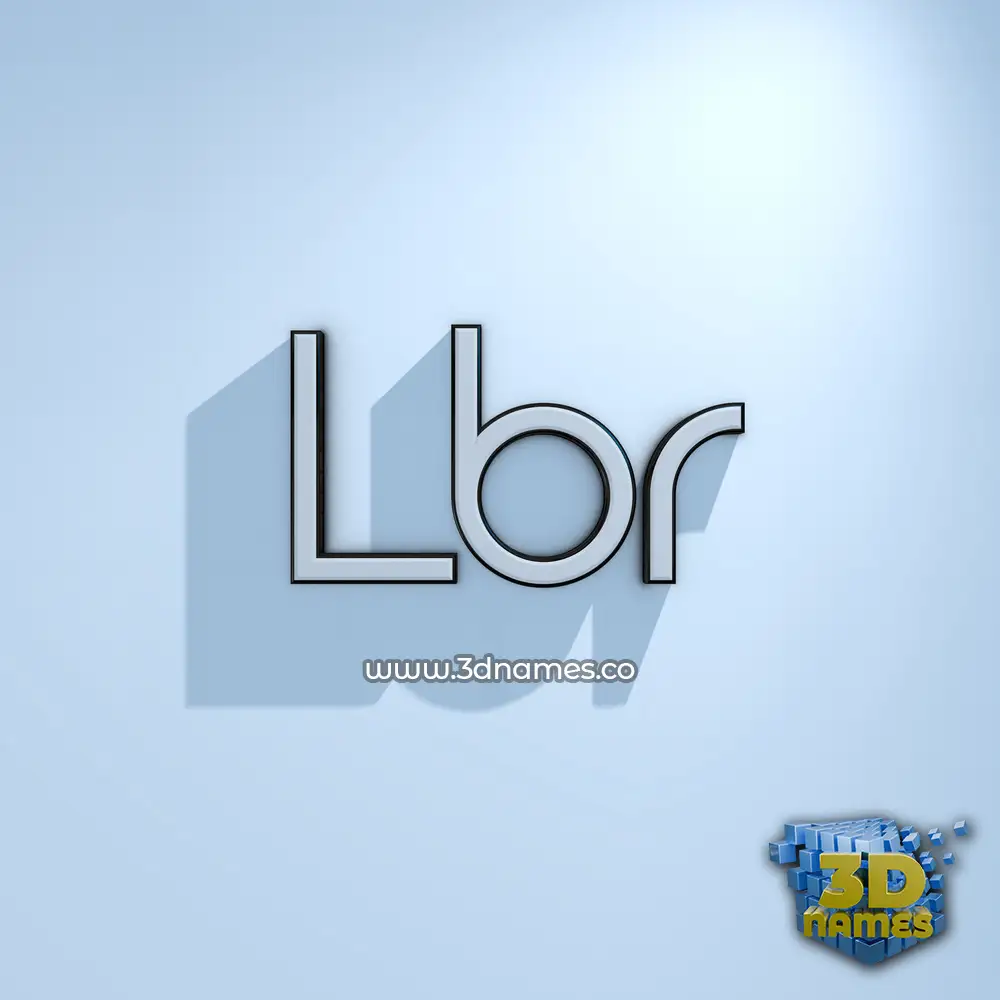 lbr in White Logo Cold style - 3D name wallpaper