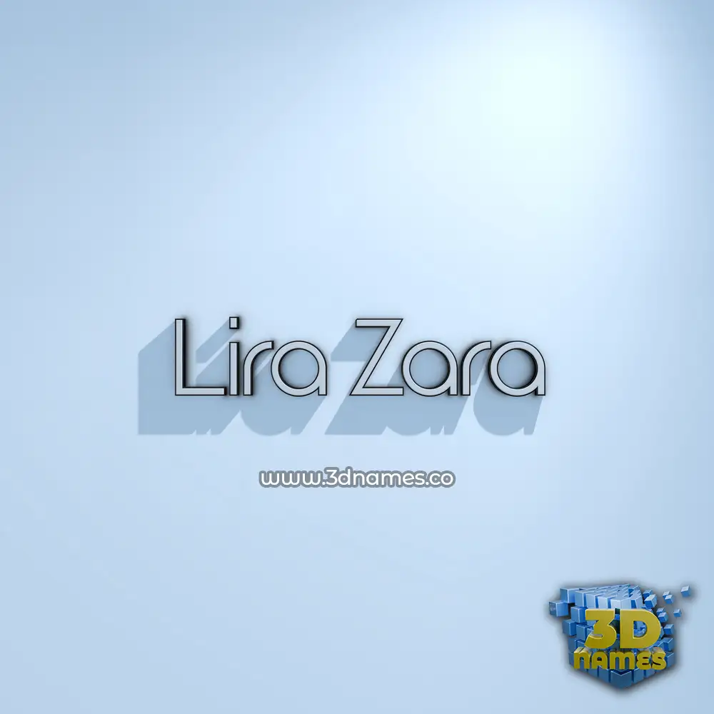 lira zara in White Logo Cold style - 3D name wallpaper