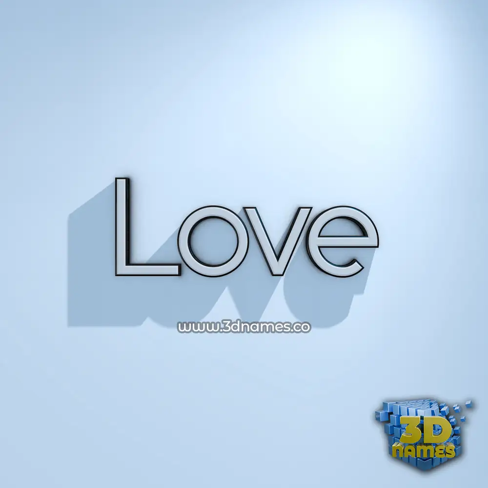 love in White Logo Cold style - 3D name wallpaper