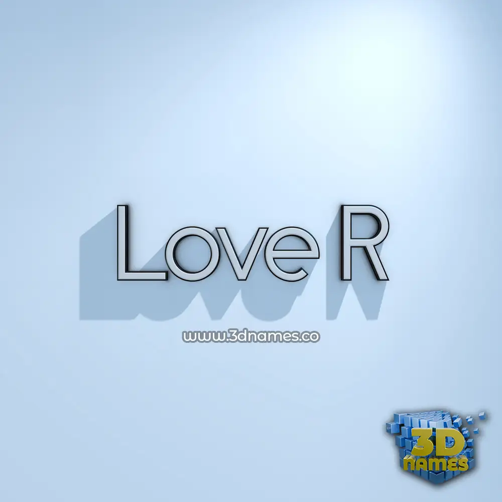 love r in White Logo Cold style - 3D name wallpaper