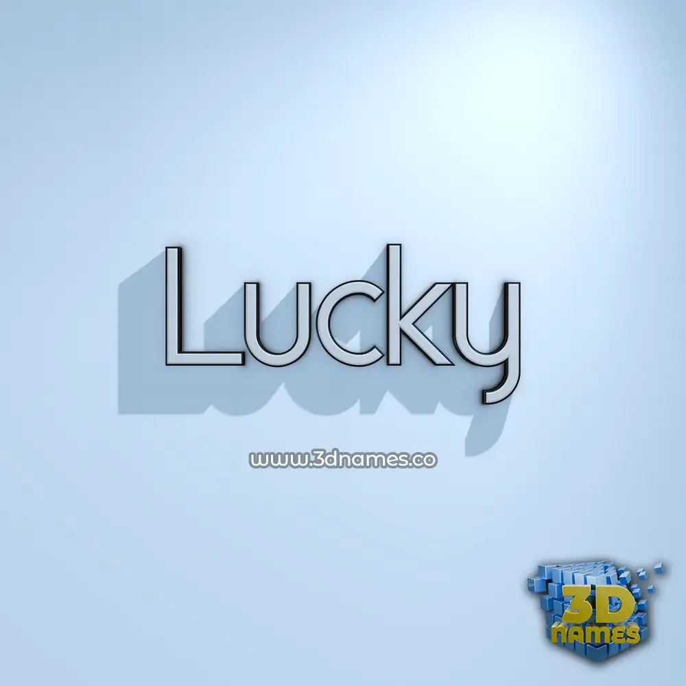 lucky in White Logo Cold style - 3D name wallpaper