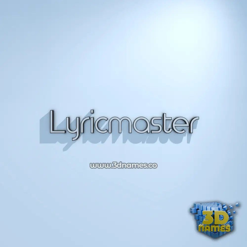 lyricmaster in White Logo Cold style - 3D name wallpaper