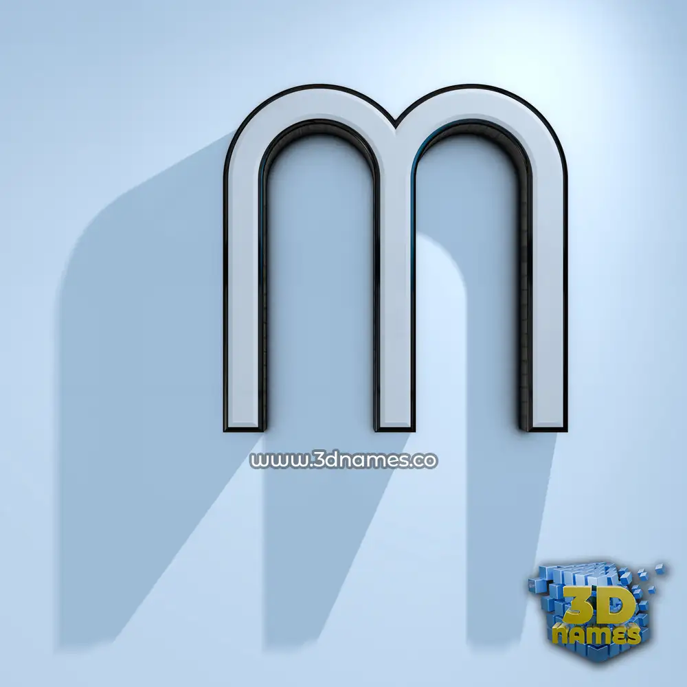 m in White Logo Cold style - 3D name wallpaper