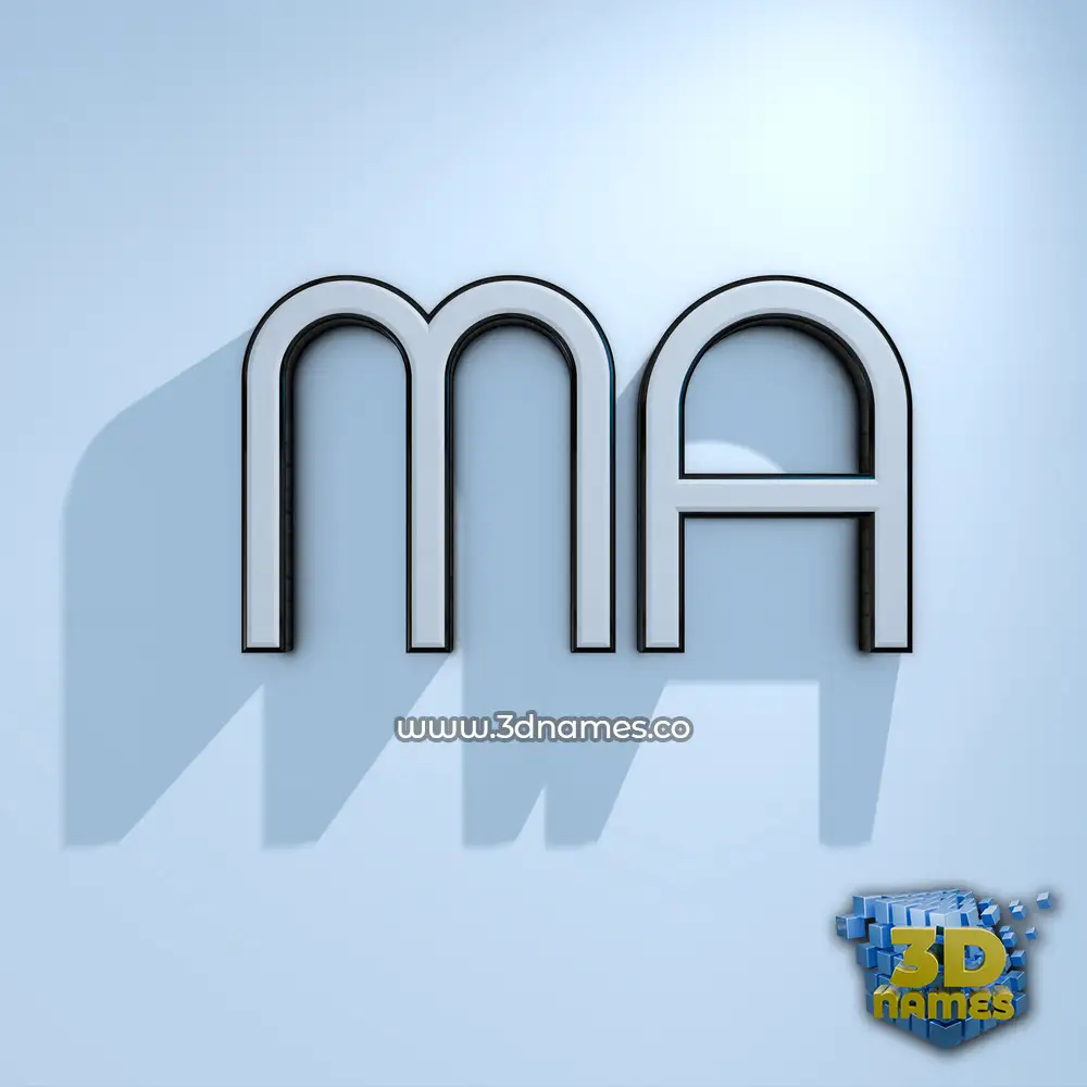 ma in White Logo Cold style - 3D name wallpaper